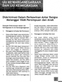 Undang-undang Kewarganegaraan dan Undang-undang Keimigrasian: Diskriminasi Dalam Perkawinan Antar Bangsa Melanggar HAM Perempuan dan Anak