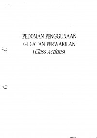 Pedoman Penggunaan Gugatan Perwakilan (Class Actions)